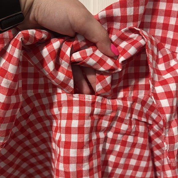 SHEIN red plaid tie top - Picture 2 of 5